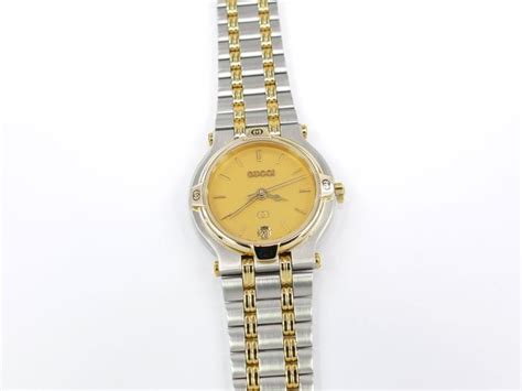 Gucci 9000L Champagne Dial Stainless Steel & 18k Gold.